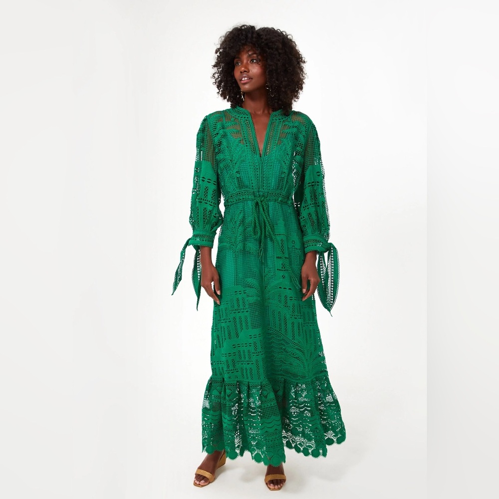 Farm Rio Morada Boa Guipure Lace Dress